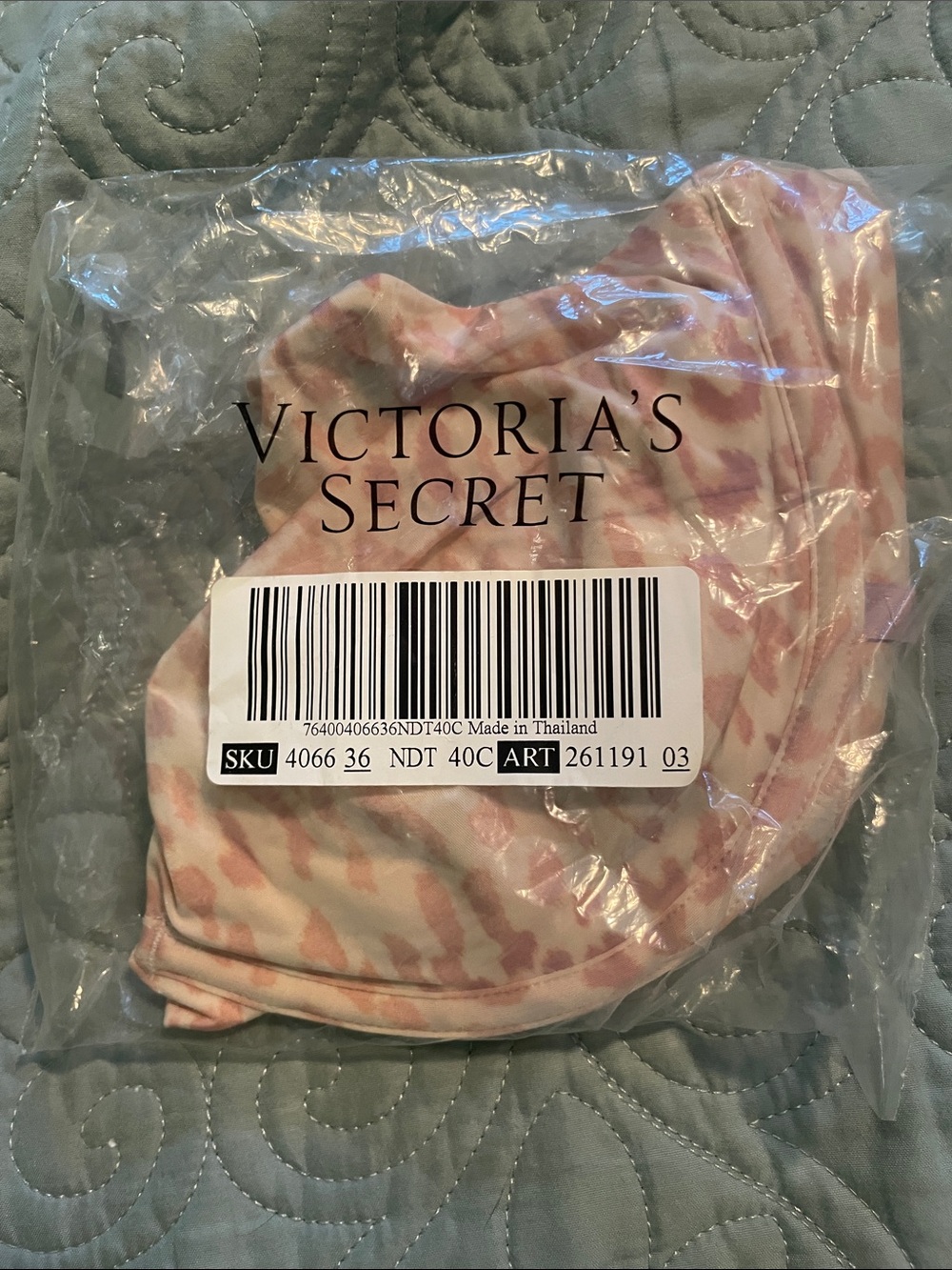 NWT Victoria's Secret Pink and Cream Unlined Demi Bra